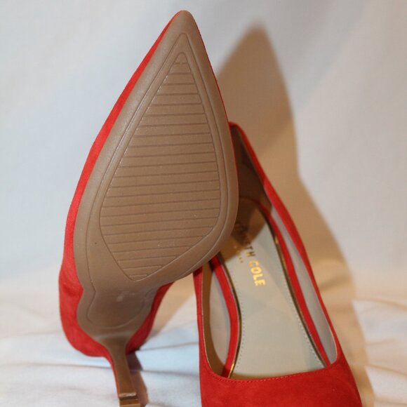 NEW KENNETH COLE ROMI WOMEN'S SIZE 8 RED SUEDE PUMP SANDALS‎ - Picture 6 of 7